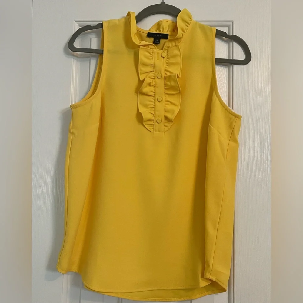 J.Crew Yellow Ruffle Tank - Size Small - Picture 1 of 1
